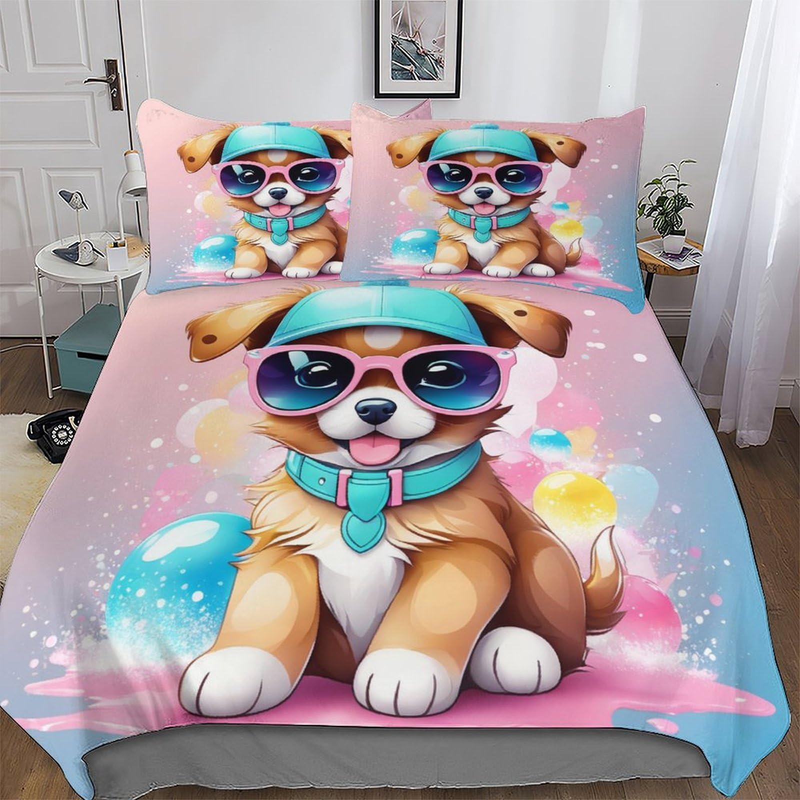 Housse de couette lit 220x240cm fermeture éclair entretien facile