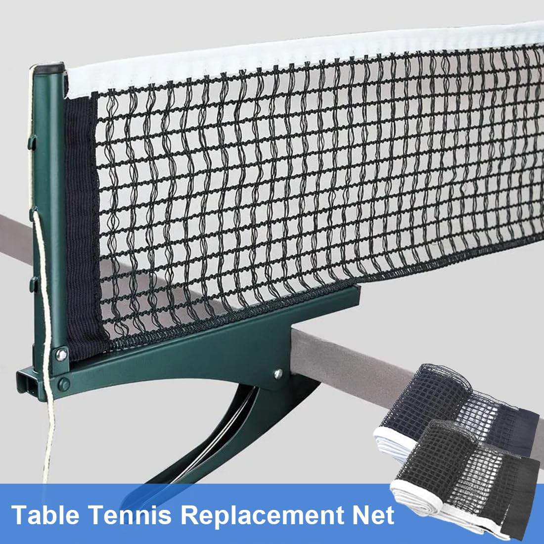 Lot 2 Filets De Remplacement Ping-Pong 180×15 Cm – Rétractable, Portable – Bleu/Noir – Entraînement & Loisir