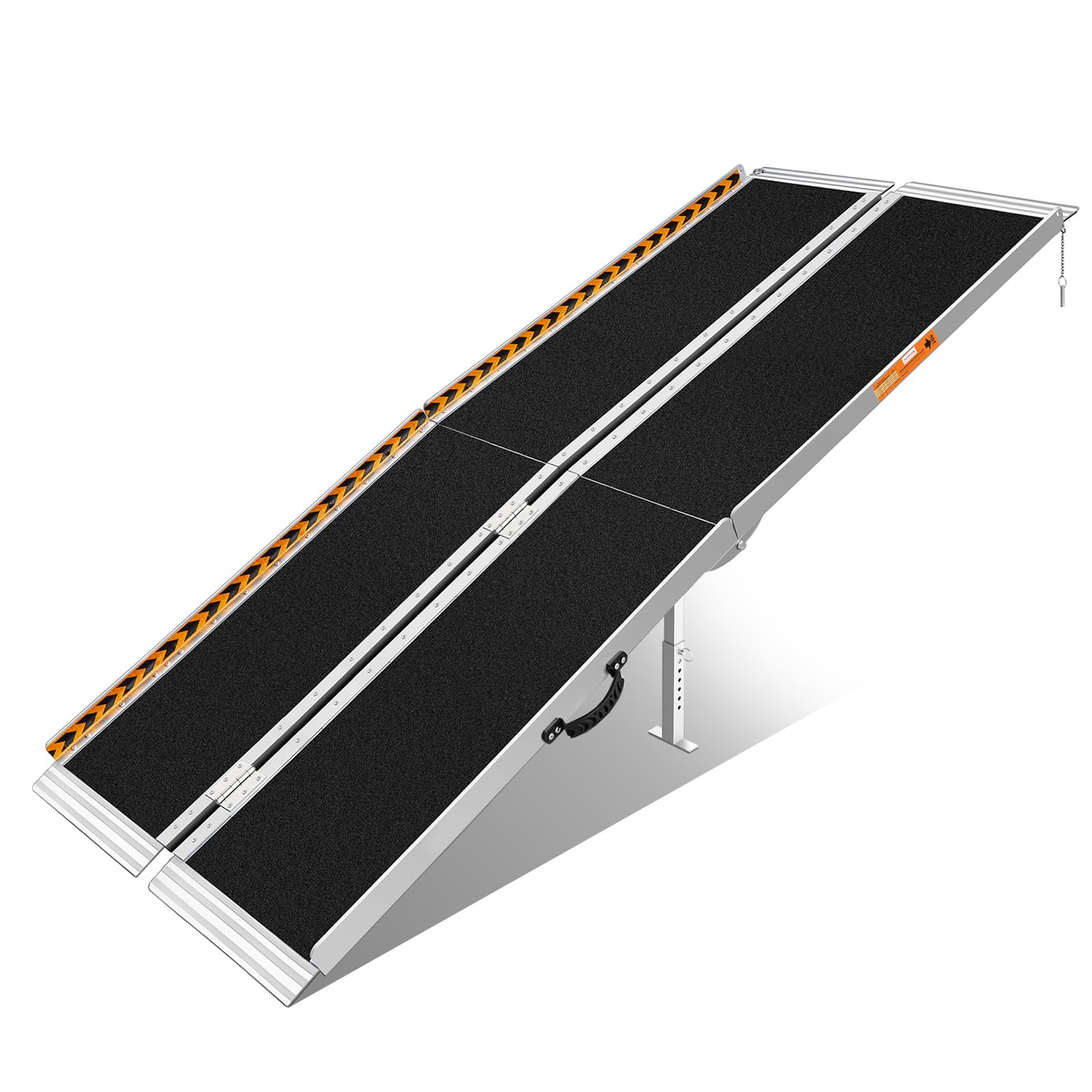 FACHNUO 8 Feet Portable Wheelchair Ramp, Non-Skid Aluminum Handicap Ramps with Handle, Folding Threshold Wheel Chair Ramp for Home Steps, Stairs, Entry, Threshold, Doorways, Scooter, 800LBS Capacity