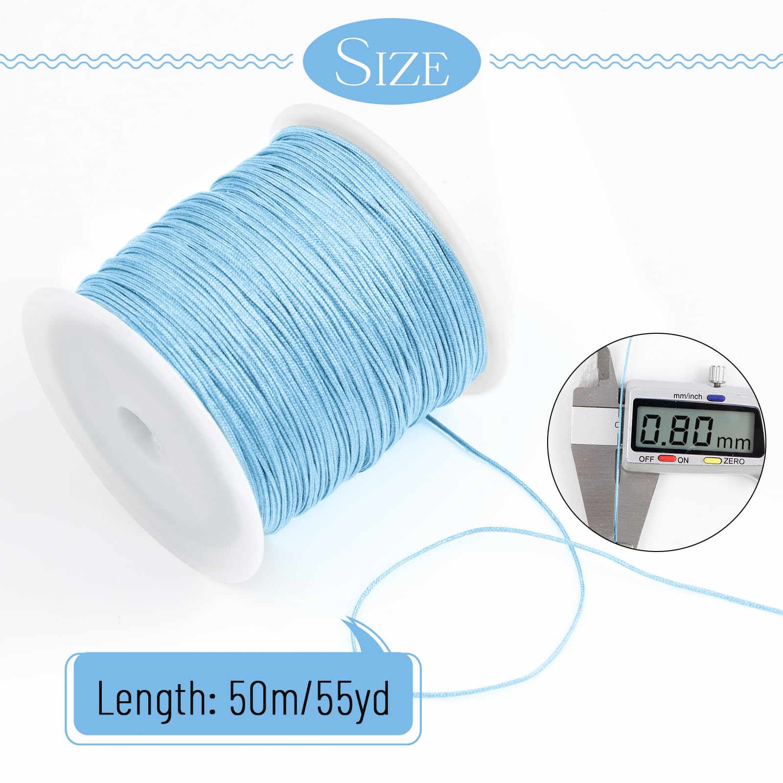 Fil Nylon Vasemele 12 Rouleaux - 0.8mm X 20m - Multicolore Pour Bracelets Macramé, Bijoux DIY