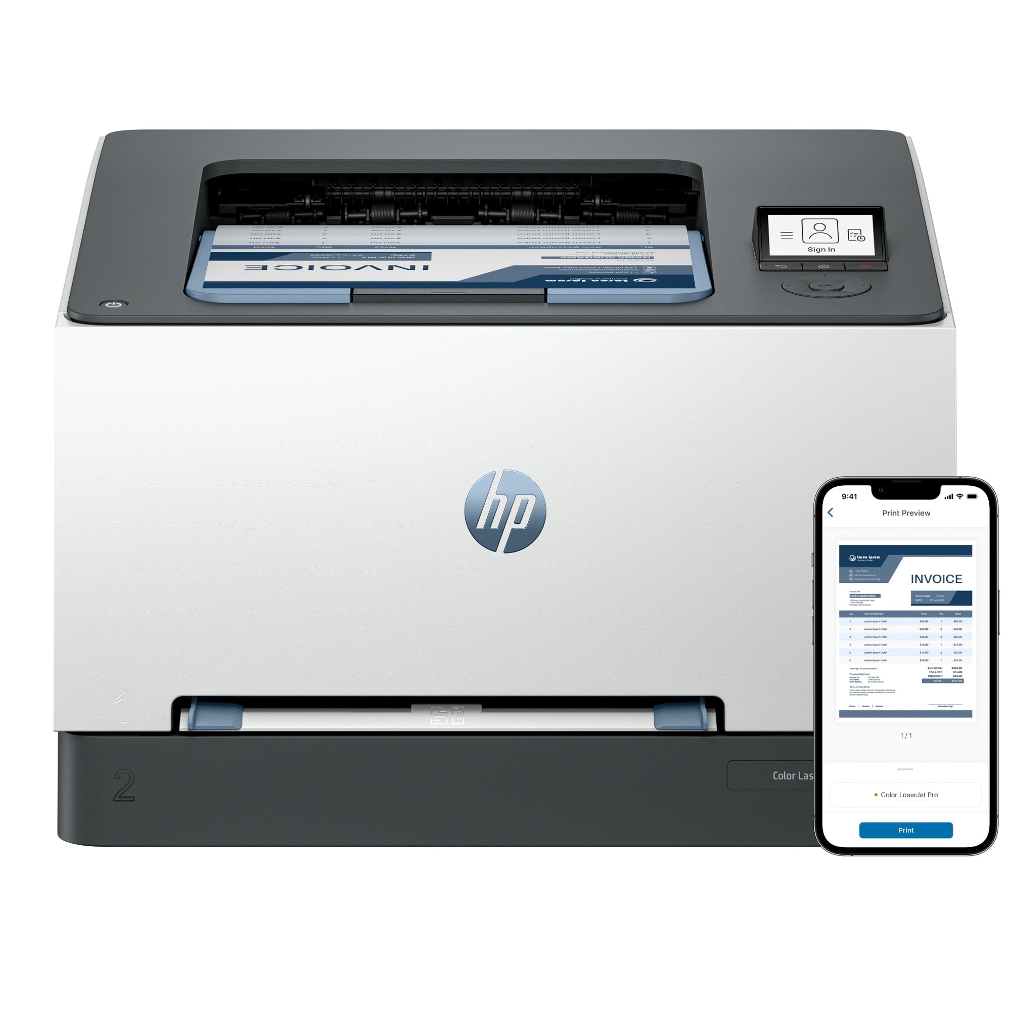 HP Color LaserJet Pro 3202dw 499R0F, Impresora Laser A4 a Doble Cara automática (25 ppm, Wi-Fi de Banda Dual, Wi-Fi Direct, USB 2.0, Procesador 1,2 GHz, Memoria 256MB, Smart App) Blanca y Azul Blue Angel