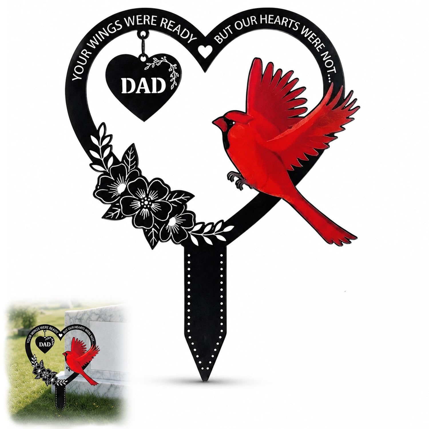 Dad Grave Ornaments, Memorial Plaques with Stake for Grave Decorations