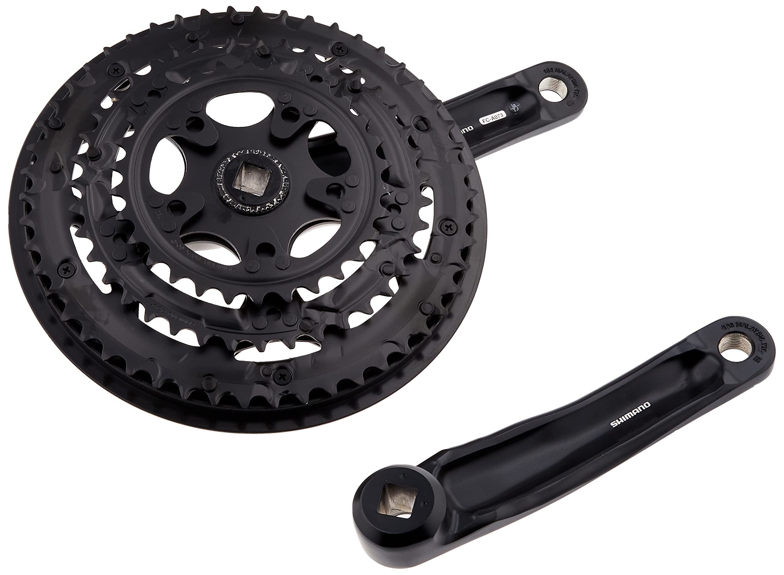 SHIMANO Tourney FC-A073 - Bielas para bicicleta de montaña (7/8 velocidades), color negro