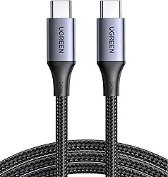 UGREEN Cabo USB C para USB C de 240 W, cabo USB C de carregamento rápido para iPhone 15 Pro Max, Samsung Galaxy S24/S23, MacBook Pro/Air, iPad Pro/Air/Mini, Dell XPS, 6,6 pés