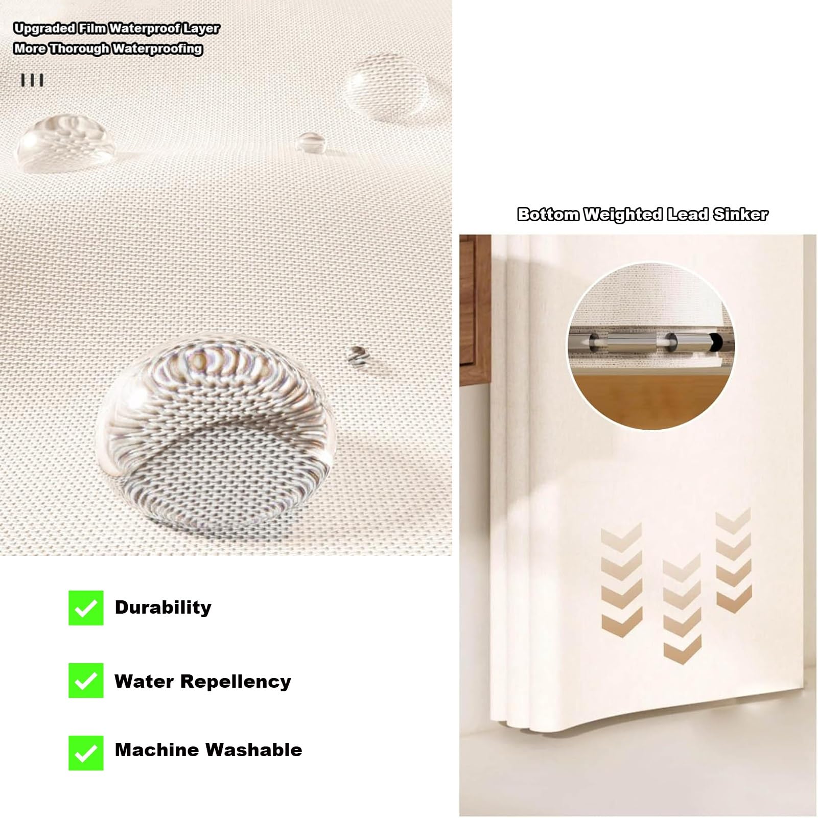 Varilla retráctil para ducha, sin taladro, ahorra espacio, resistente al agua, para baño, caravana, hotel y hogar, diseño de 3 pliegues para una fácil instalación