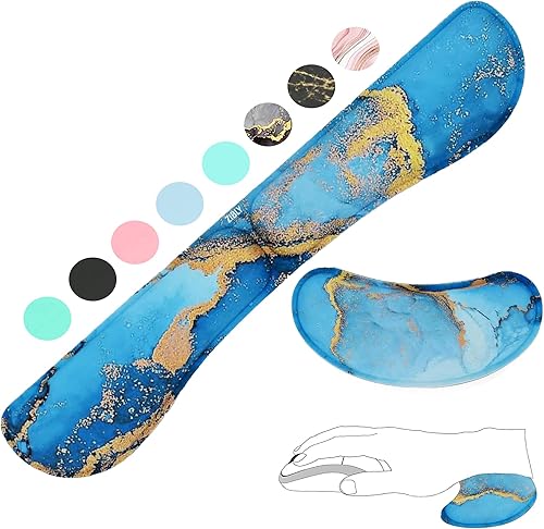 ZIBLY Juego de teclado y mouse para reposamuñecas, almohadilla ergonómica antideslizante para muñeca, fácil de escribir, aliviar el dolor, espuma