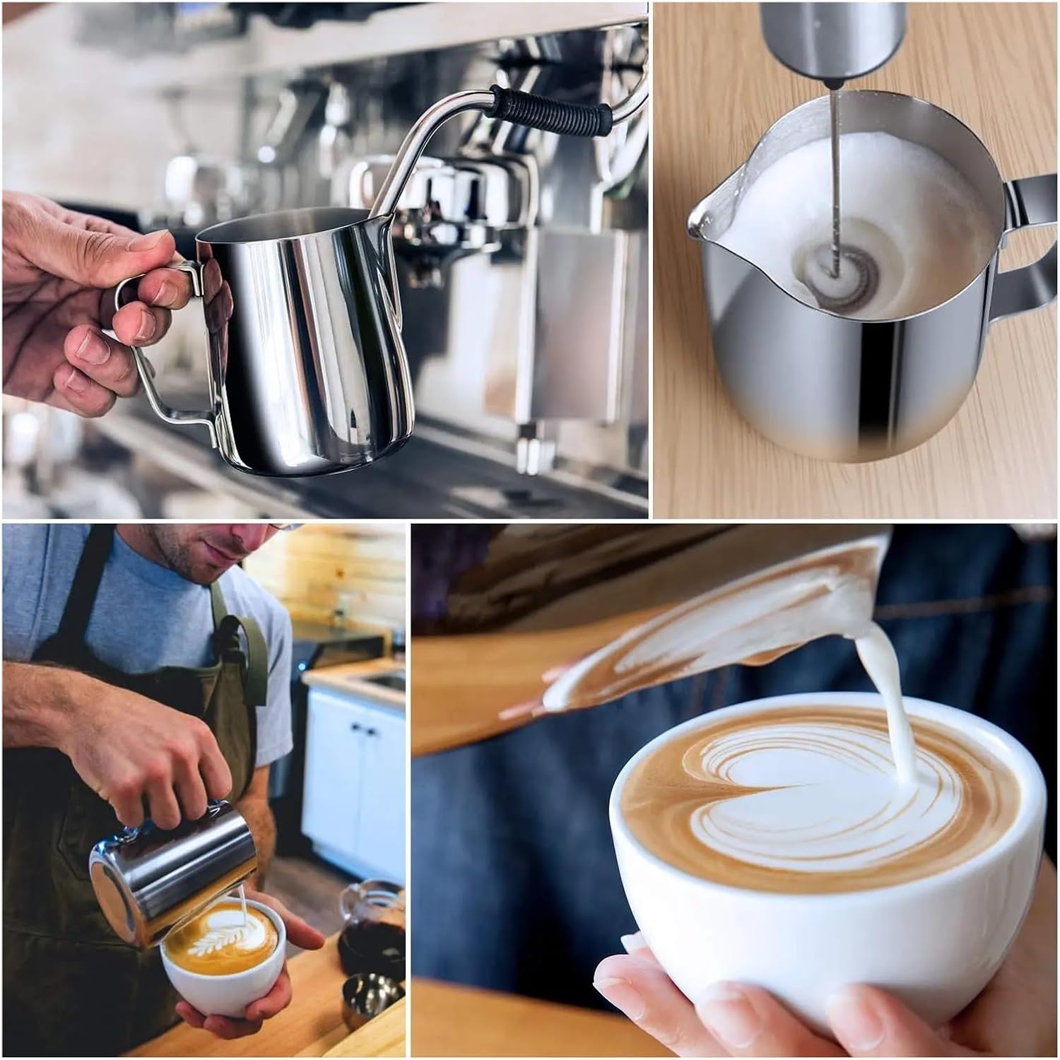 350ml Stainless Steel Milk Frothing Pitcher Frother Cup Coffee Cappuccino Latte Art Barista Steam Pitchers Jug(C)
