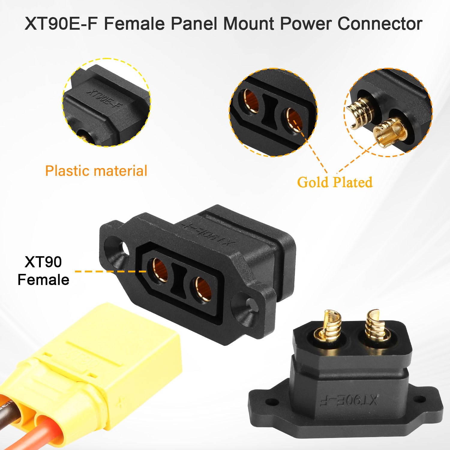 Amazon.com: QIANRENON Fixable XT90 Female Soldering Adapter Gold
