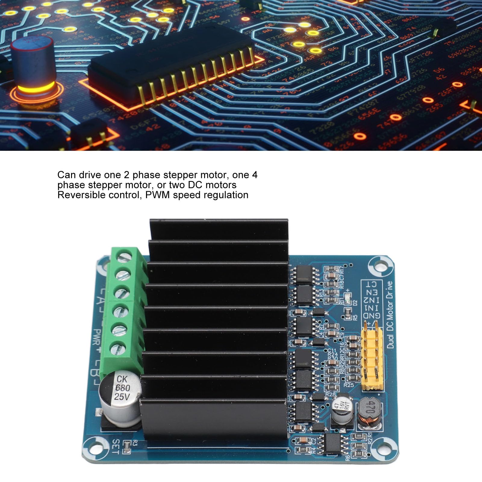 Módulo del conductor del motor 0 30a Puente H de doble canal H, Control de velocidad PWM reversible DCC de motor DC, DC5 12V, control de motor eficiente para varias aplicaciones