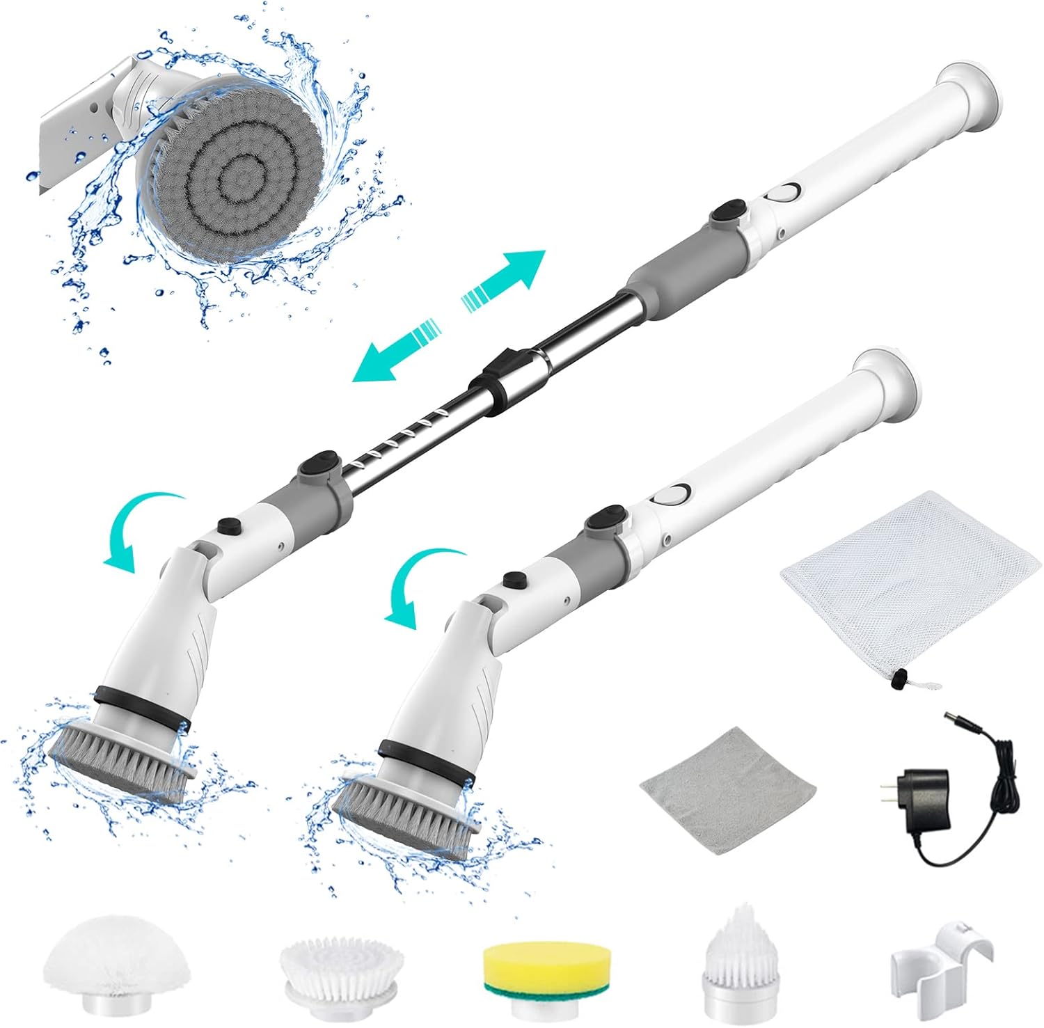 Amazon.com: Electric Spin Scrubber, EHOMGUI Electric Shower Scrubber with Extendable Handle ...