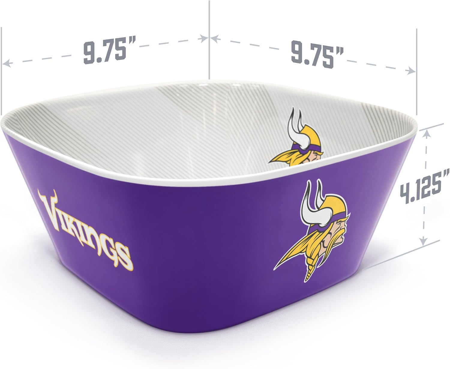YouTheFan NFL Officially-licensed Large Party Bowl - 100% Melamine, dishwasher safe, BPA free - holds large bag of chips - sleek design - perfect for game day or any day