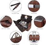 Carry On Garment Bag, Waterproof Mens Garment Bag for Travel Business, Large Leather Duffel Bag with Shoe Compartment -Brown