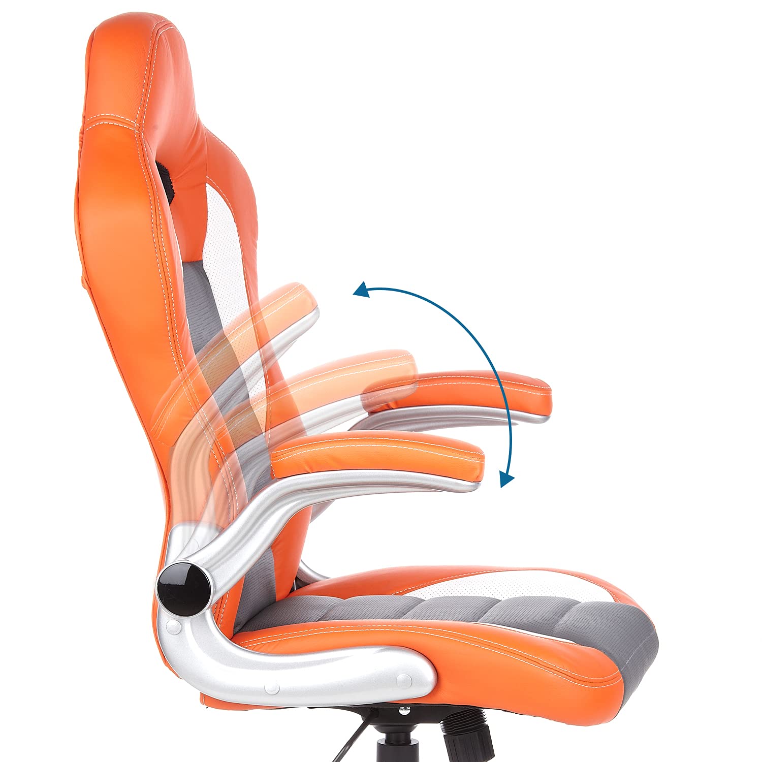 HJH Office, 621700, Gaming chair, Home office chair GAME SPORT, orange, faux leather, High back