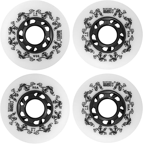 Paquete de 4 ruedas de patinaje en línea para exteriores 90A Freestyle Durable Neumático 2.835 in 2.992 in 3.150 in para elegir ruedas de rodillo de