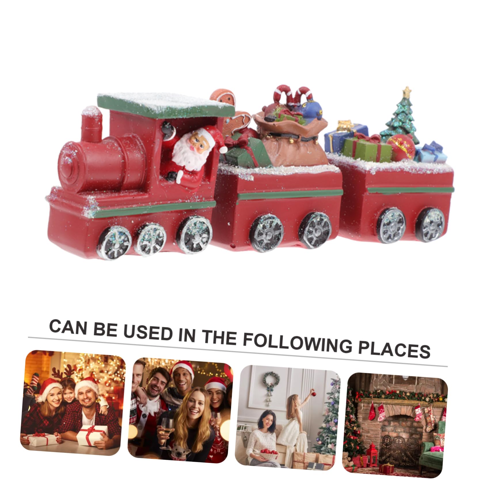 Cabilock 1pezzi Trenino Artigianale in Resina Ornamento Natalizio Decorazione per Ragazza Decorazioni da Tavolo per Feste di Natale