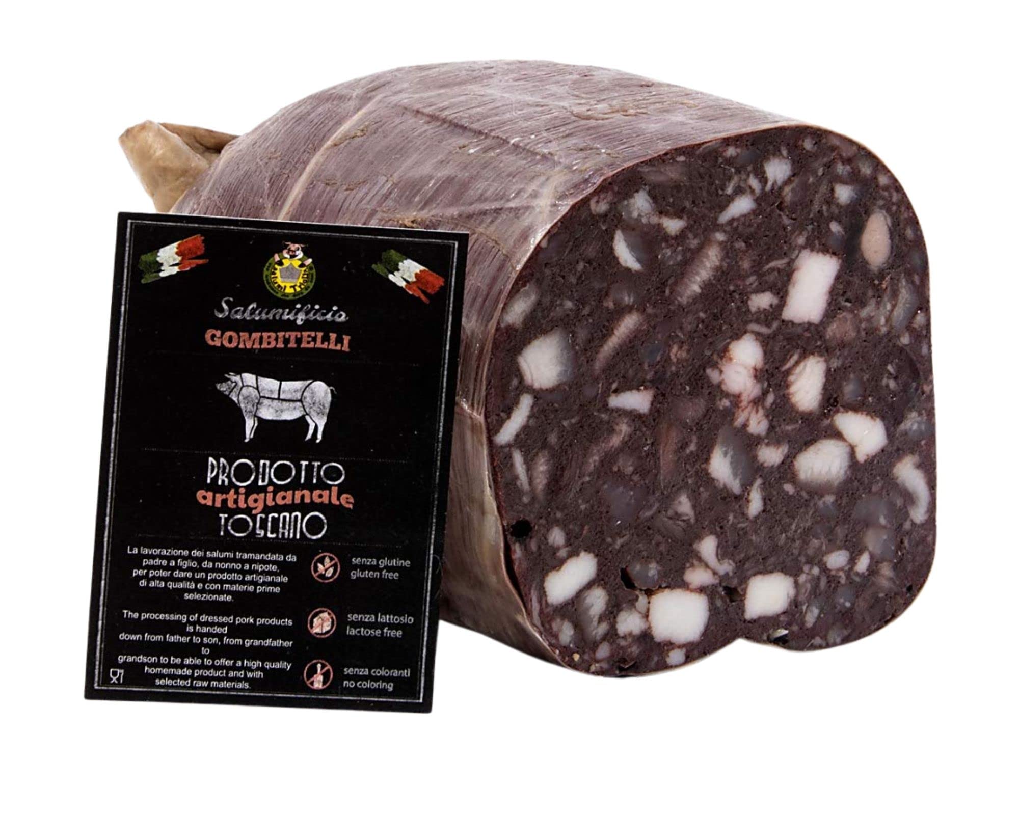 Biroldo (mallegato, sanguinaccio, buristo) | trancio sottovuoto da 1 kg | Salume artigianale Toscano | Salumificio Artigianale Gombitelli - Toscana