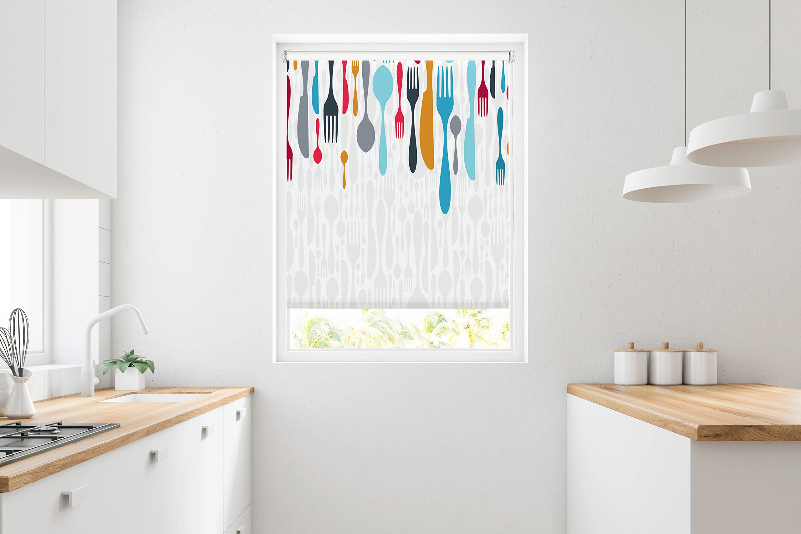 Blindecor Store occultant Facile sans perçage Motif Blackout imprimé numérique, Couverts 60 x 150 cm (l x H) Taille du Tissu 57 x 145 cm