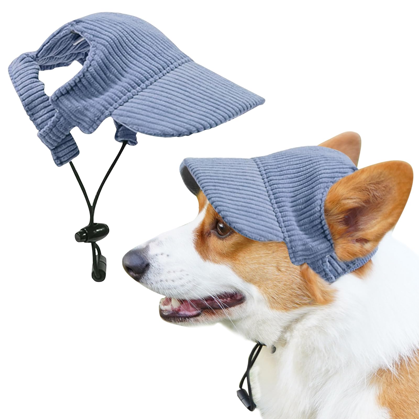 DAVBNM Dog Baseball Cap, Summer Dog Sun Protection Outdoor Hat, Sun Hat, Visor Caps with Ear Holes