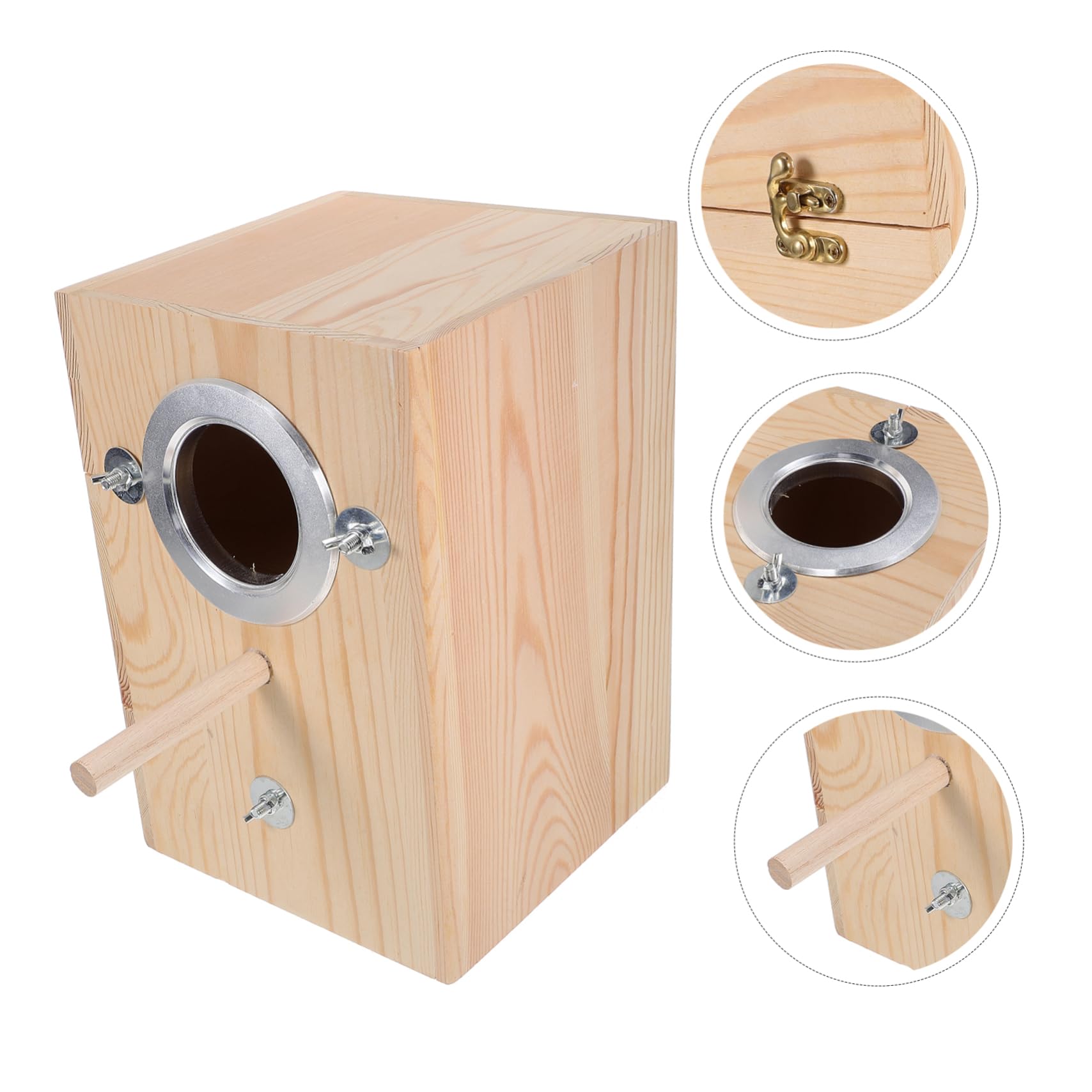 Cassa per Nidificazione Legno per Parakeet Casa Legno per Uccelli Nido per Uccelli Accessori per Allevamento