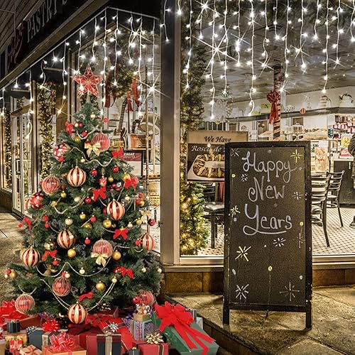 Miniatura 6 de Hezbjiti Luces de Navidad para decoración al aire libre, 1600 luces LED de 164 pies, 8 modos, 320 gotas, guirnalda de luces para decoración de