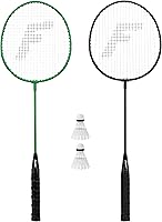 Franklin Sports Glow-in-the-Dark Badminton Racket & Birdie Set - 2 Player Steel Frame Kit for Kids & Adults