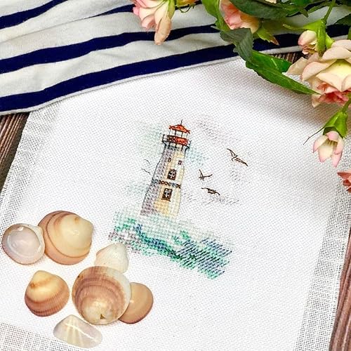 Alisa 0-223 - Kit de punto de cruz de Lighthouse en lienzo de 14 unidades. Kit pequeño monocromático fácil y rápido de Alisa 0-223