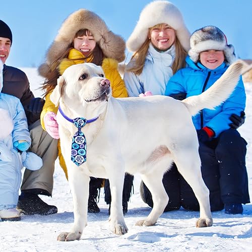 Miniatura 7 de Juego de 50 corbatas de invierno para perro con lazo, corbatas ajustables para gatos, juego de corbatas de muñeco de nieve, copo de nieve,