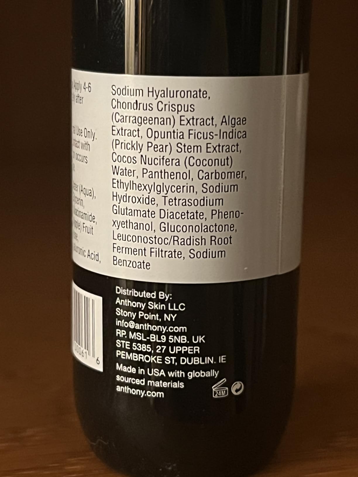 Anthony Hyaluronic Acid Serum – Hydrating Face Serum with Dual Hyaluronic Acid, Coconut Water & Niacinamide – Lightweight, Non-Greasy Formula for All Skin Types – 1 oz