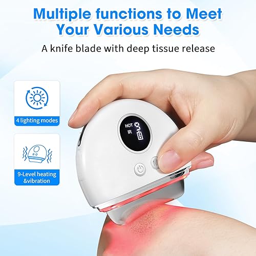 Miniatura 2 de Pistola eléctrica de fascia y raspador muscular con calefacción y vibración, para tejido profundo, liberación miofascial, Gua Sha y masaje de punto