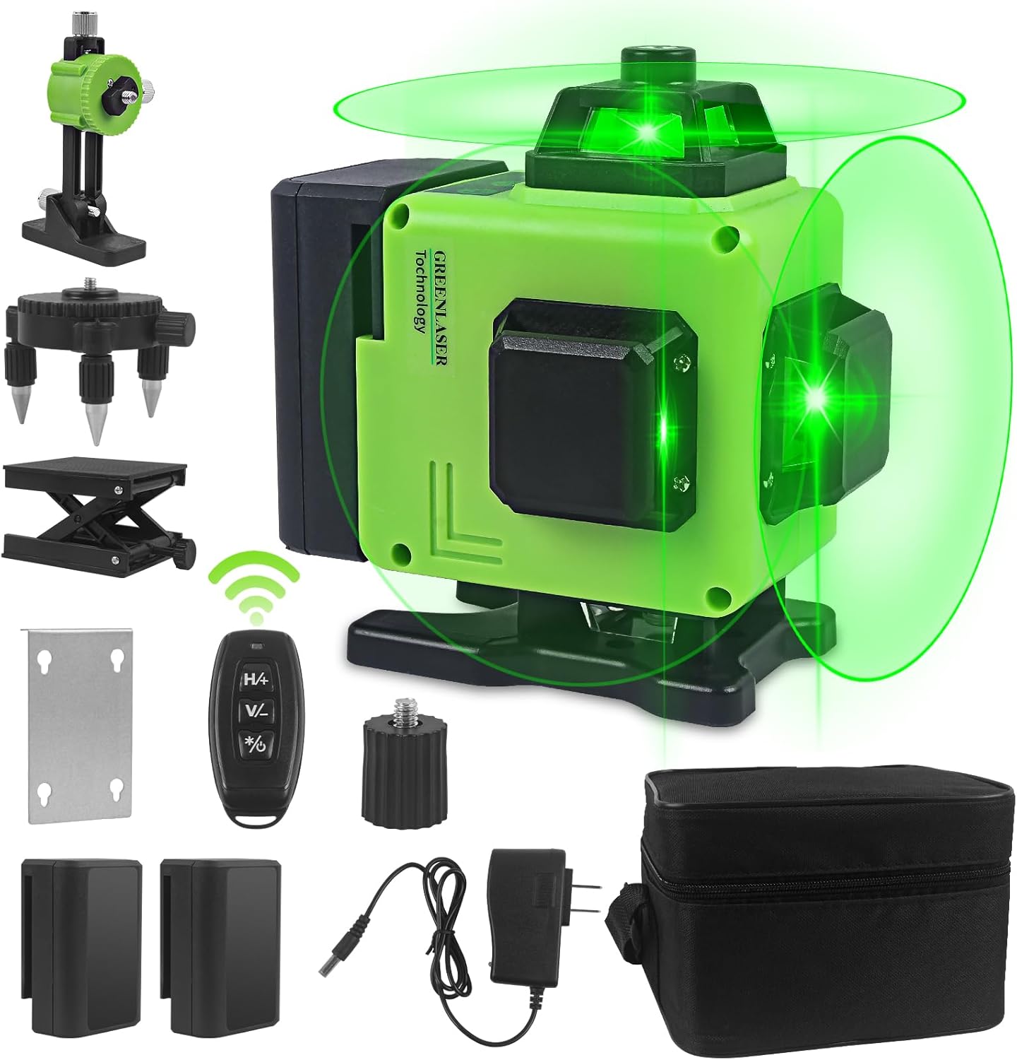 16 Line Lasers Level, 4x360° Horizontal Vertical Cross Line Laser Level