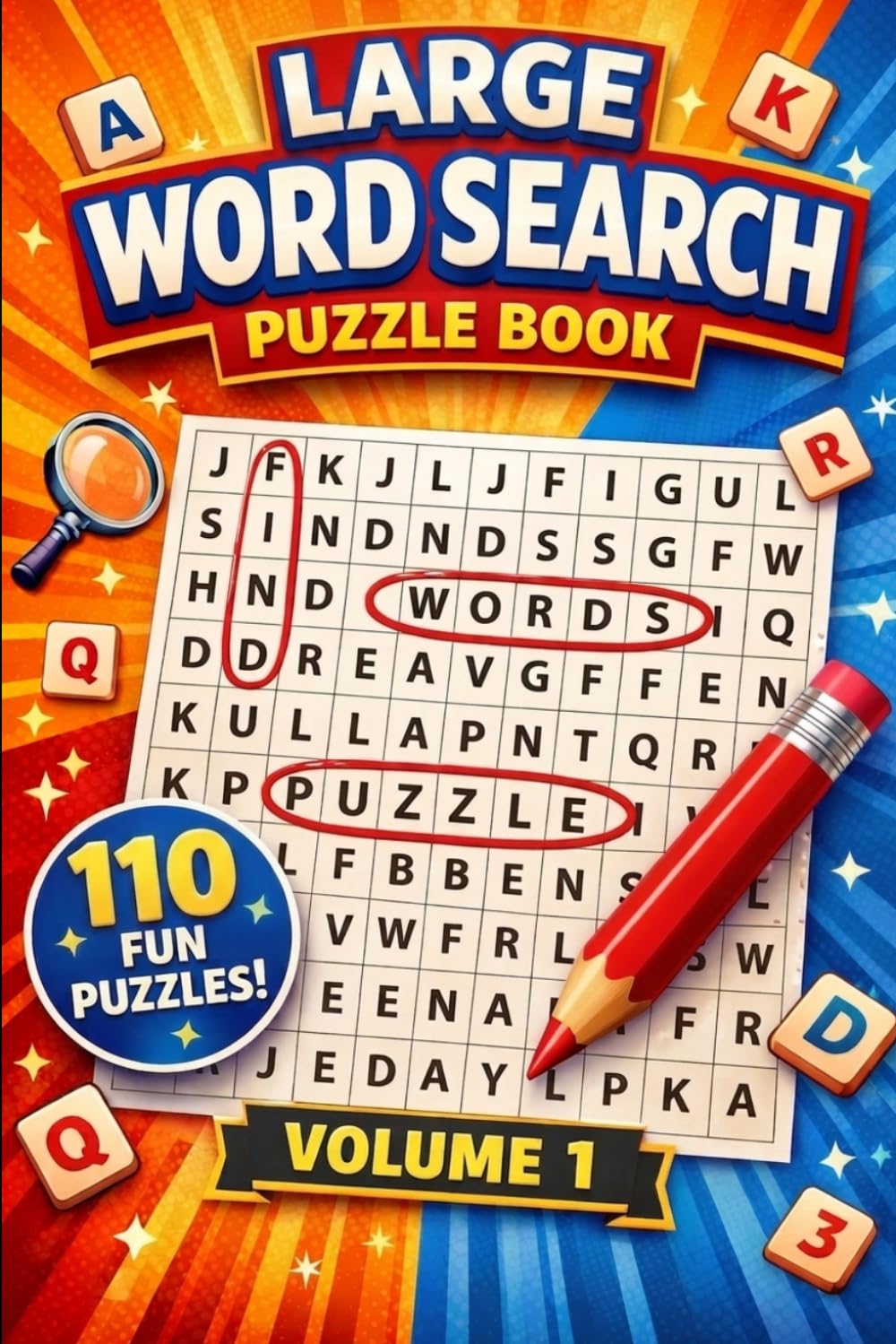 Word Search Puzzle Book - 110 Puzzles: Volume 1