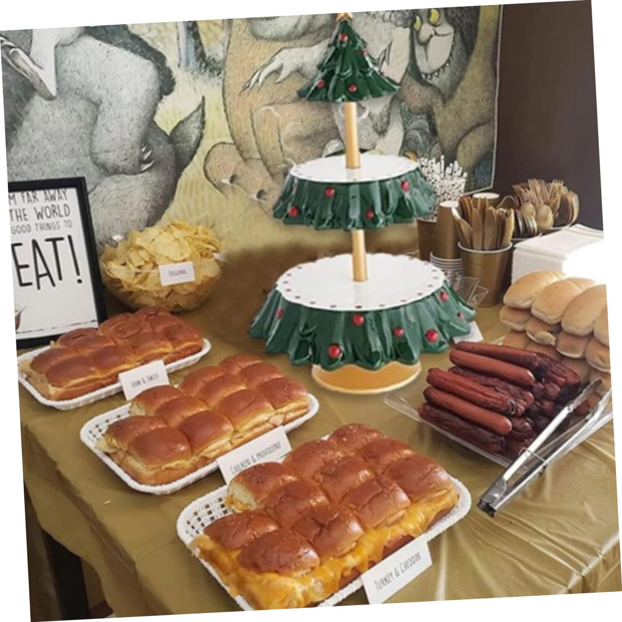 Espositore per Snack Natalizio in Resina Sicura Vassoio Portaoggetti Multifunzionale per Dolci e Piatti per Spuntini Decorazione da Tavolo per Feste di Natale e Celebrazioni