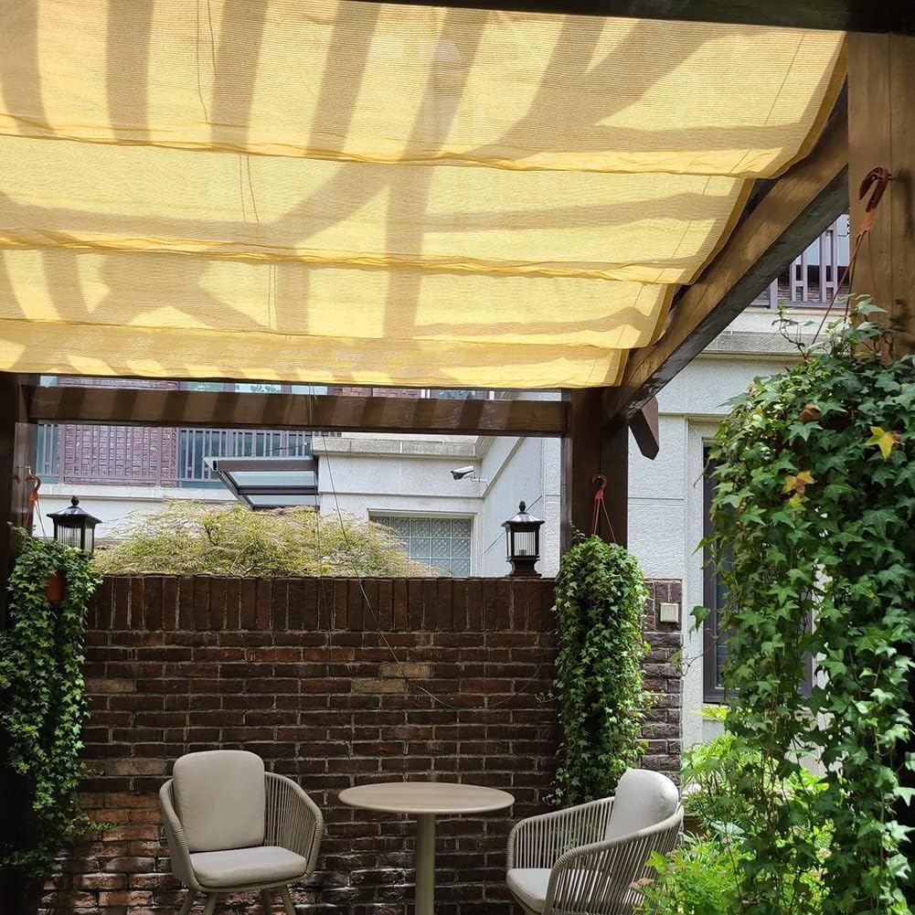 Tettoia for pergola Retrattile - Tettoia for Ombra ondulata for terrazza in Legno con Traliccio for pergolato(1.2x7m)