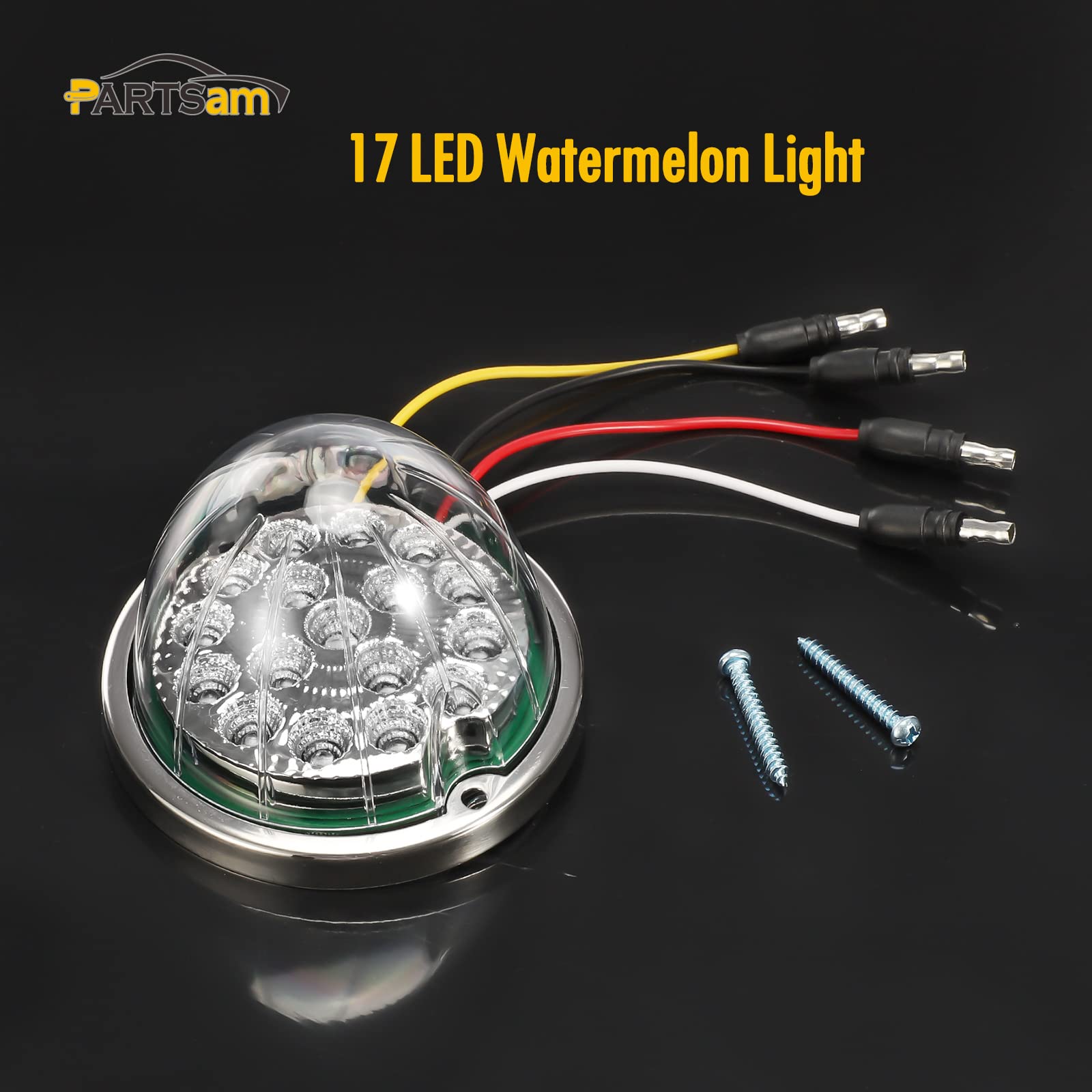 2PCS 17-LED Dual Revolution Watermelon Lights For Trucks - Red Stop/Turn & Blue Auxiliary, 12V