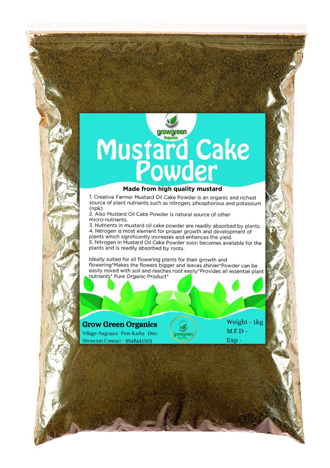 Organic Mustard Cake Powder Fertlizer for Plants Sarso ki Khali 1kg pack Amazon.in Garden