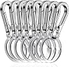 Amaxiu 8 PCS Heavy Duty Zinc Alloy Keychain, Metal Carabiner Keychain Car Key Holder Spring Keyring Quick Release Key Chain Clips Carabiner Keyring for Men Women