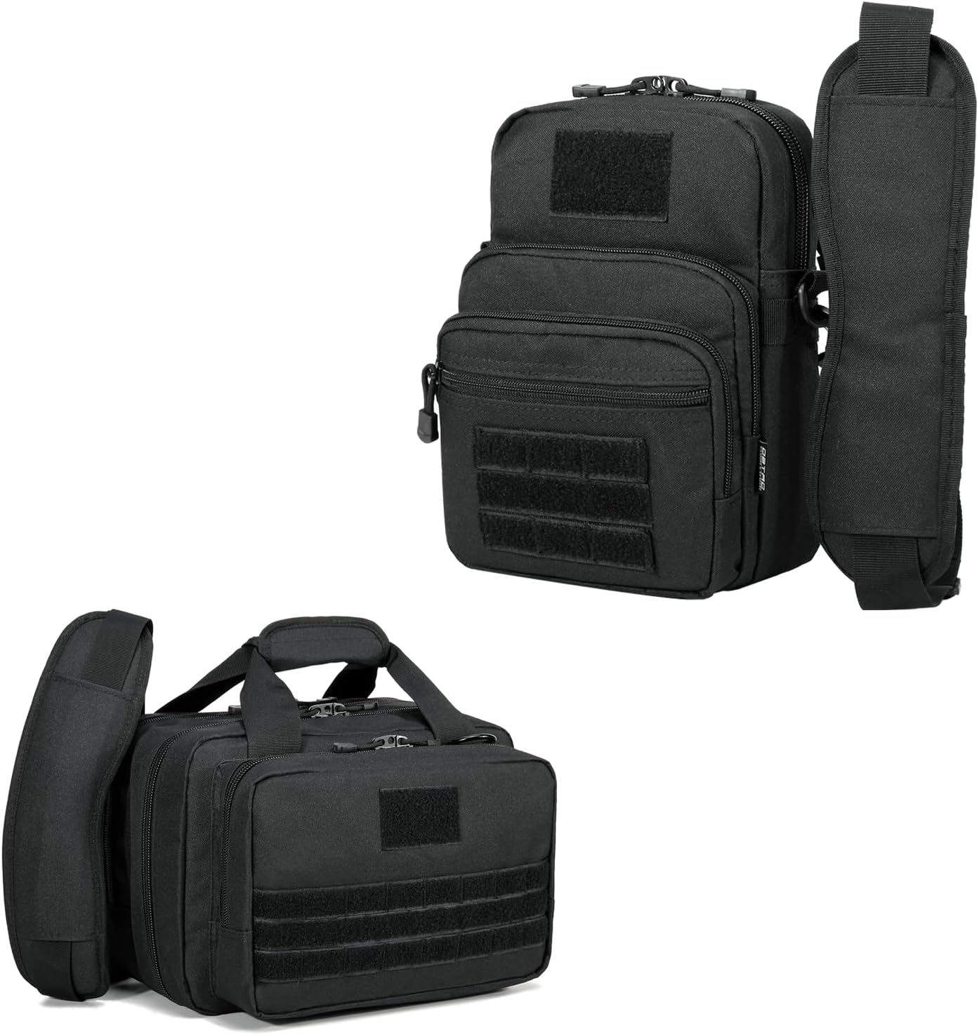 DBTAC Gun Case Bag Small Plus + DBTAC Tactical Small Shoulder Bag Pack (Black)