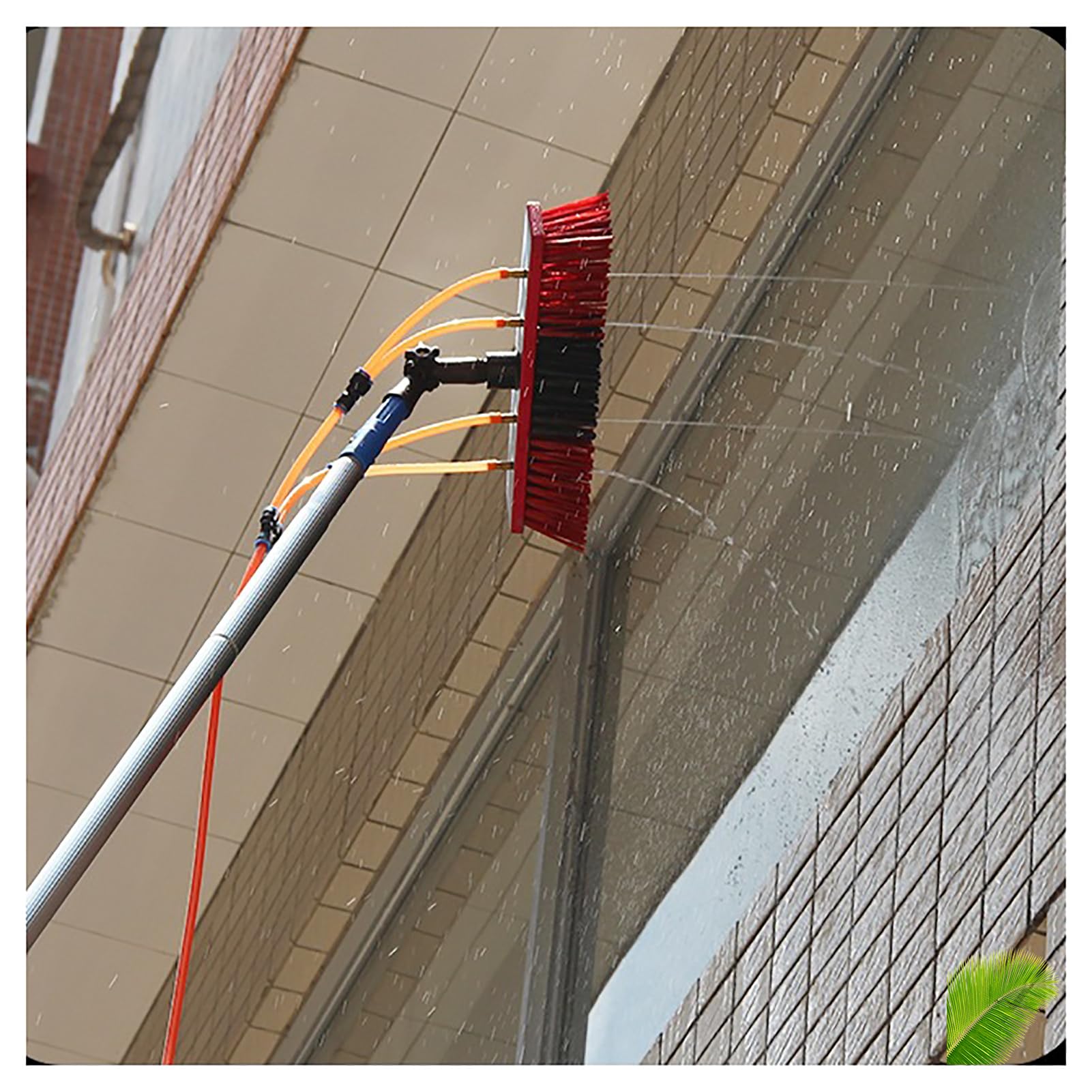 Waschbürste Teleskopstange,Für Solaranlage, Glasdächer und Terrassendach – Bürste mit Wasseranschluss,50cm,300cm