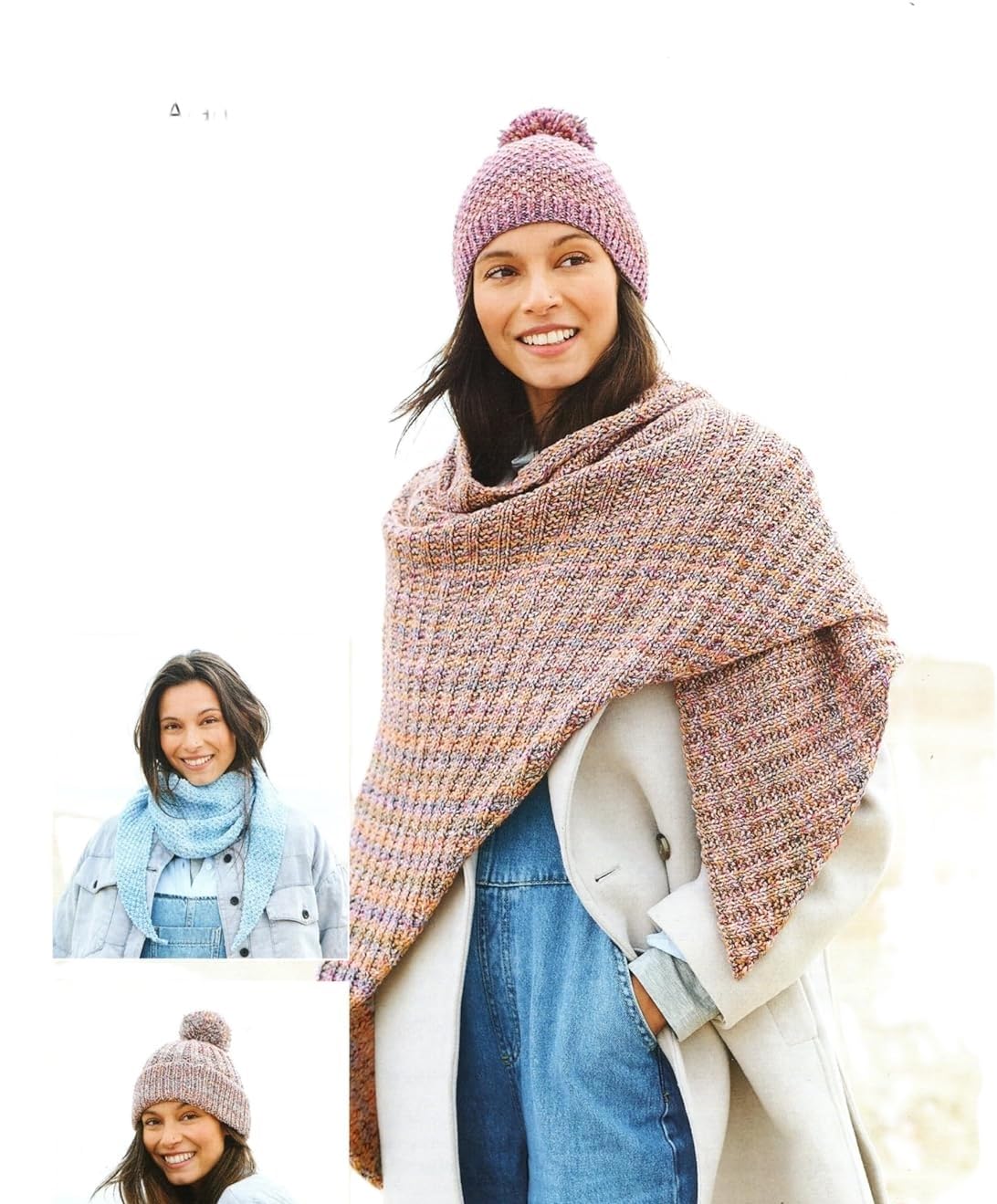 Stylecraft  Aran Pattern 10013 4 Knit Designs  One Size Shawls and Hats