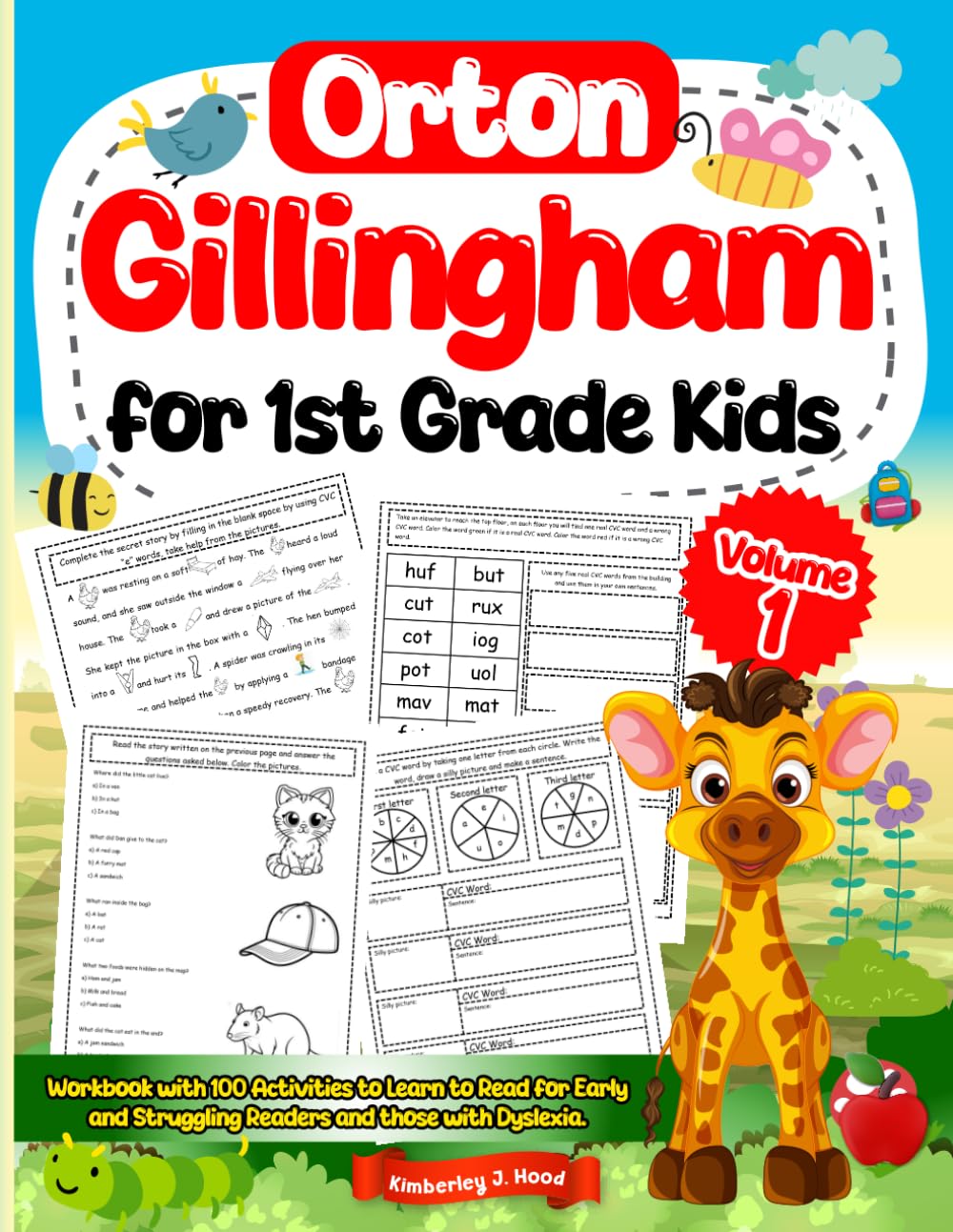 Orton Gillingham for 1st Grade Kids. Workbook with 100 Activities to Learn to Read for Early and Struggling Readers and Those with Dyslexia