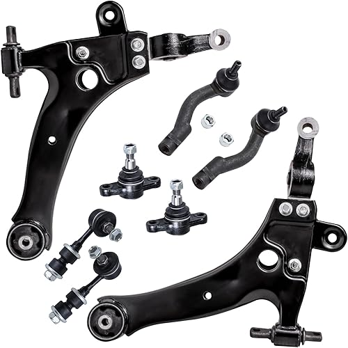 Miniatura 1619 de Detroit Axle - Kit de brazos de control de extremo delantero RWD para Dodge Ram 03-06 2500 3500, 2 brazos de control superior con rótula 2 varillas