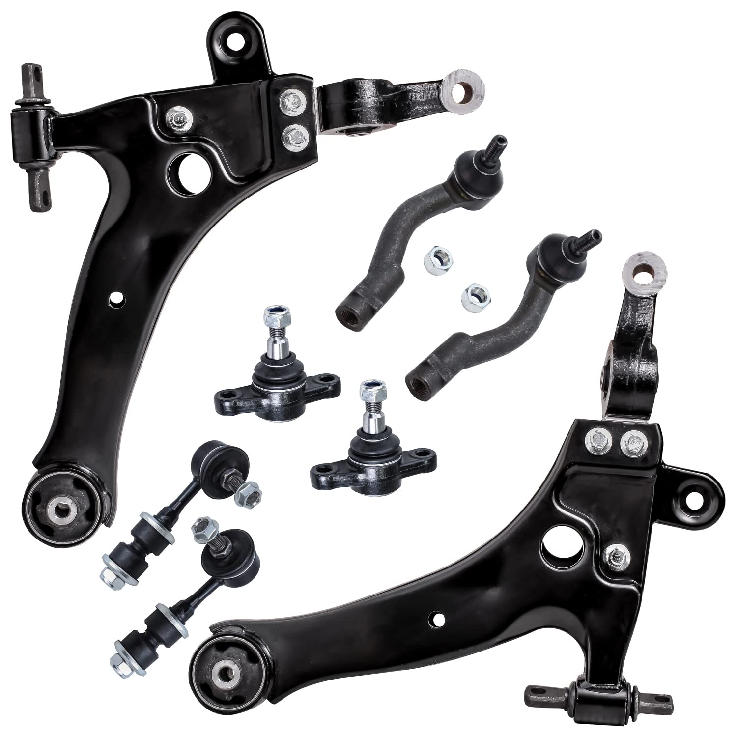 Detroit Axle - 8pc Front Lower Control Arms &amp; Ball Joints Sway