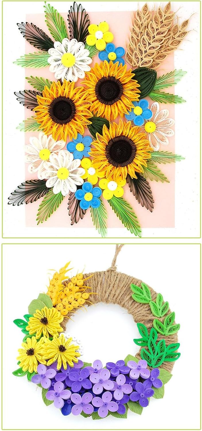 Quilling Paper Strips - Colorful Handmade Supplies, 3D Flower Quilling Paper, Women Adults Beginner Craft, Birthday DIY Art Projects Scrapbooking Card Making Creative Crafting Supplies Kit