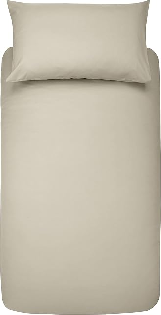 AmazonBasics Microfibre Duvet Set, Beige, 135cm x 200cm / 50cm x 80cm x1