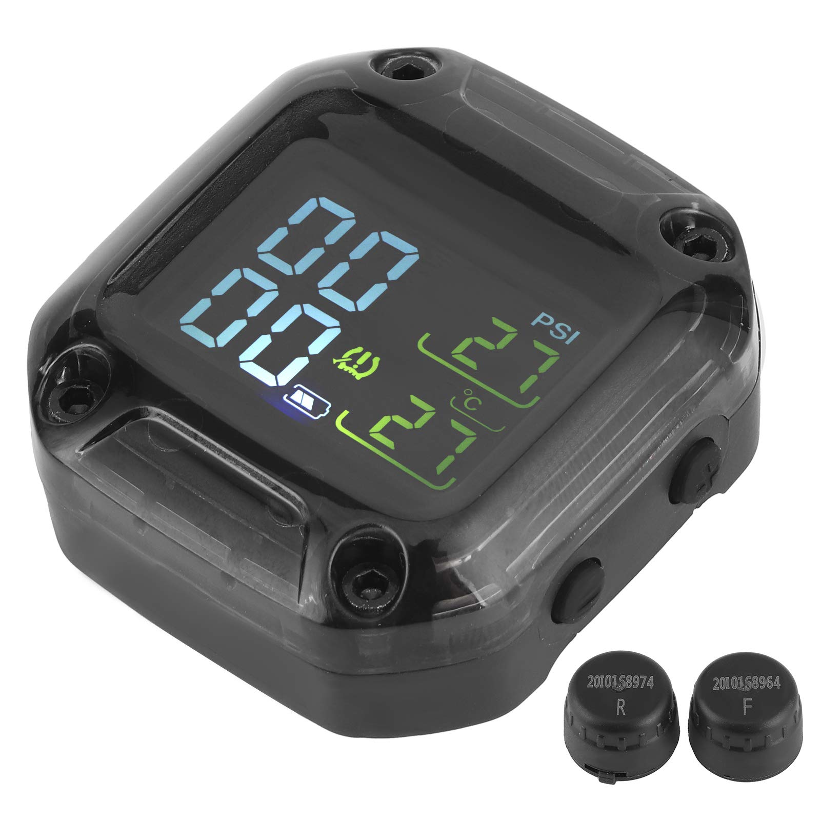 Auto Externer TPMS -Sensor, Drahtloses Motorrad TPMS Echtzeit -Reifendrucküberwachungssystem Hohe Genauigkeit mit 2 Sensoren