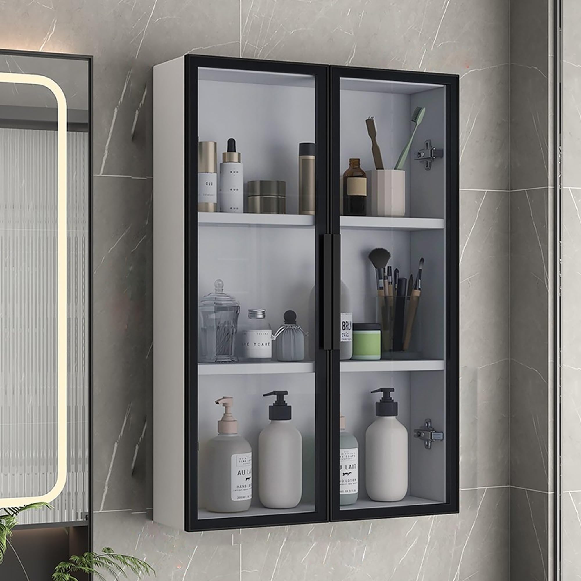 Meuble-lavabo suspendu idéal pour dortoir et petite buanderie moderne blanc gris