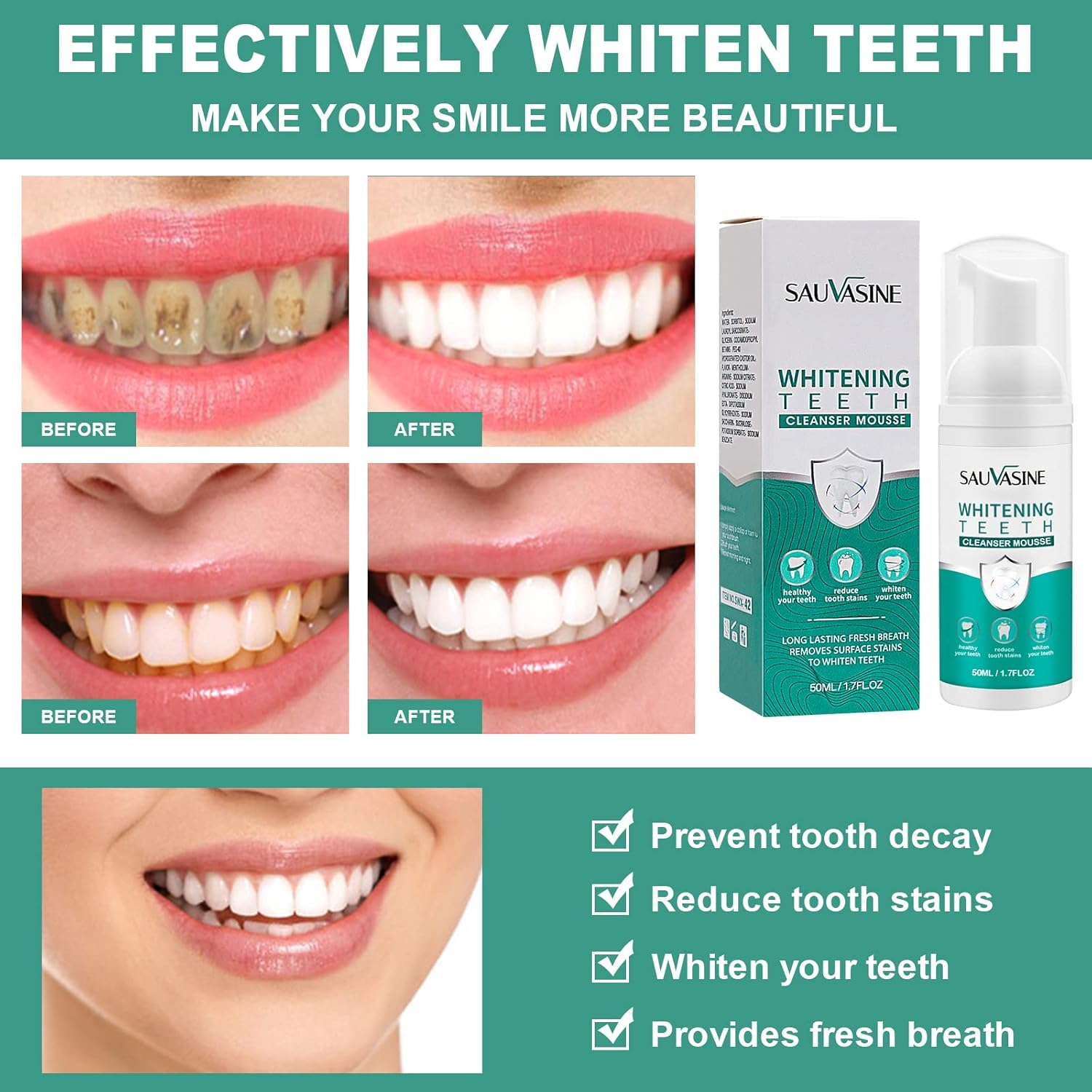 Whitening Toothpaste Foam, Teeth Whitening Toothpaste, Intensive Stain