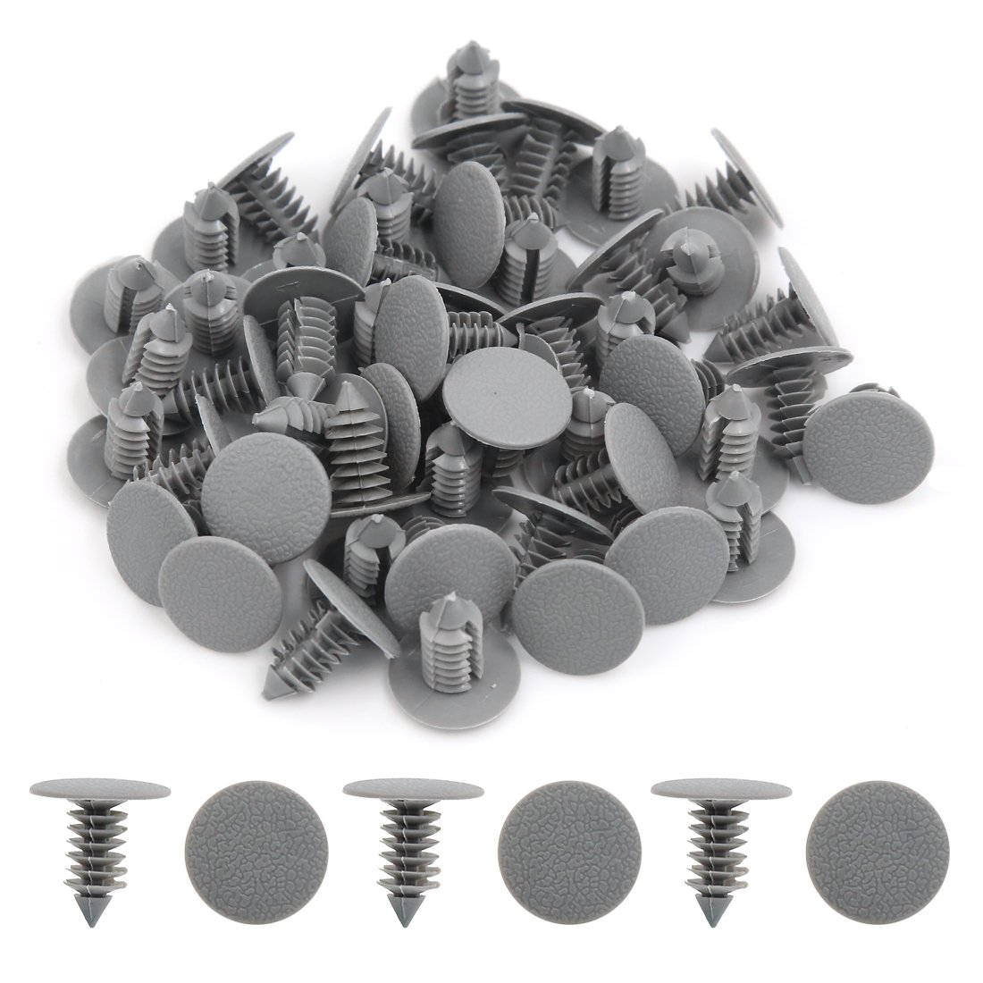 Image secondaire de sourcing map 50 Pièces Rivet en Plastique Clip de retenue Porte Garde-Boue Voiture Agrafe Gris pour Auto