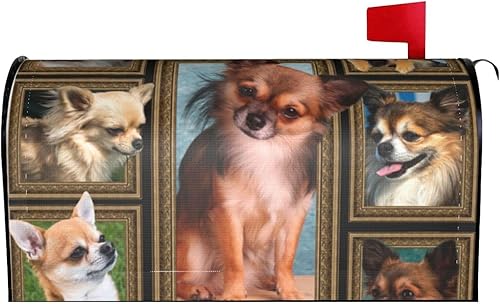 Miniatura 2 de Xsovgoi Chihuahua - Funda magnética para buzón de perro, tamaño estándar, buzón para jardín al aire libre, patio, decoración del hogar, 21 x 18
