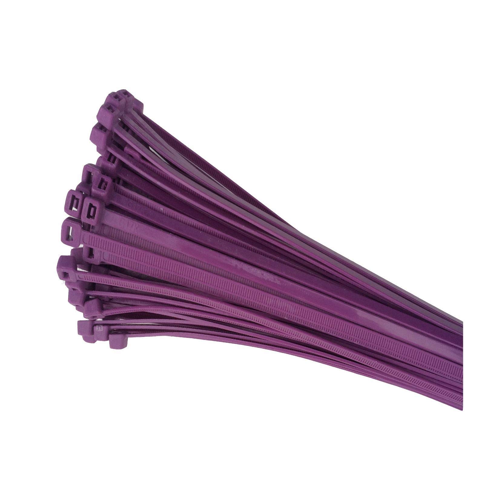 Smarthome Purple 100 X Nylon Cable Ties 200 X 4.8Mm / Extra Strong Zip Tie Wraps